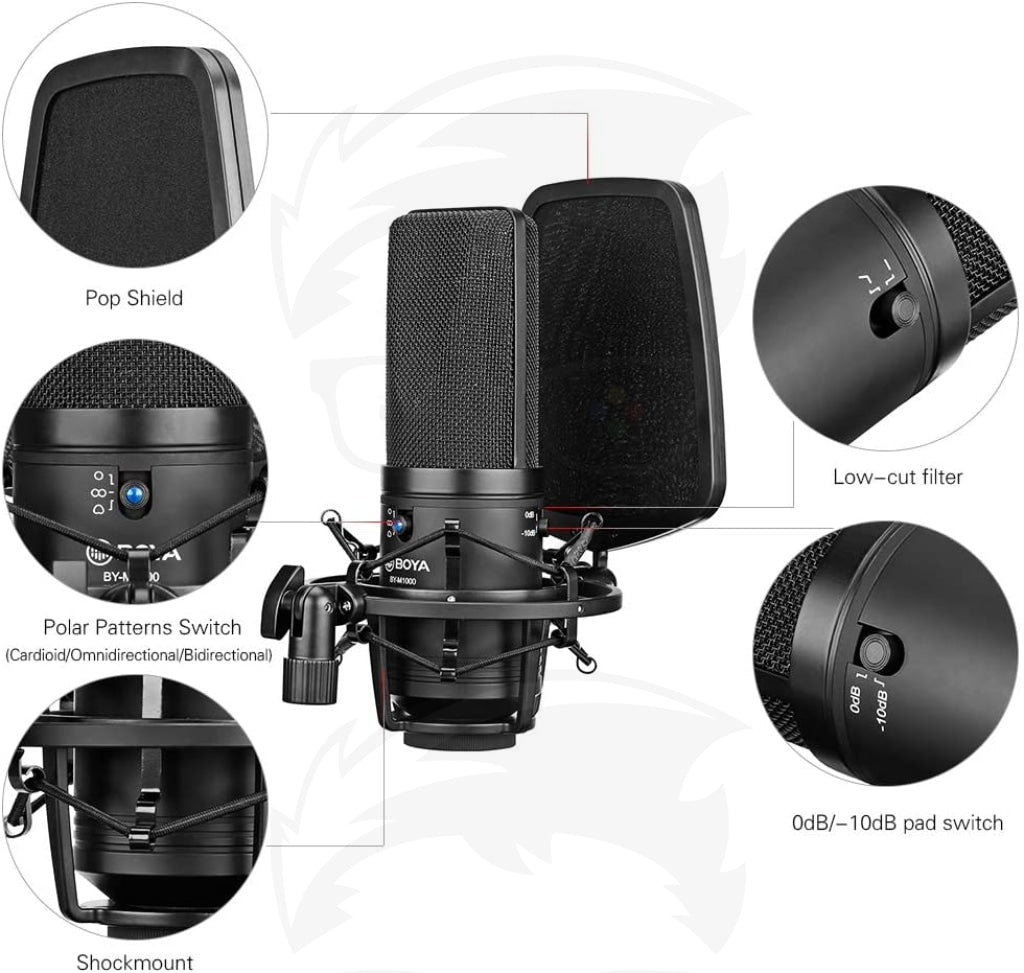 BOYA BY-M1000 Large Diaphragm Condenser Microphone BOYA BY-M1000 Large Diaphragm Condenser Microphone